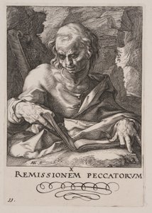 St Simon, from Christ, the Apostles and St Paul with the Creed by Hendrick Goltzius