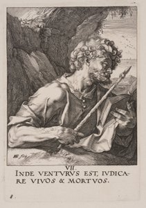 St Thomas, from Christ, the Apostles and St Paul with the Creed by Hendrick Goltzius