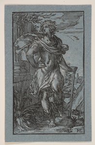 Standing Young Man with a Cane by Hendrick Goltzius