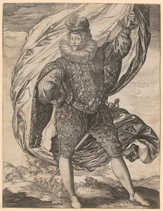 Standing Standard-Bearer, Head Turned to the Left by Hendrick Goltzius