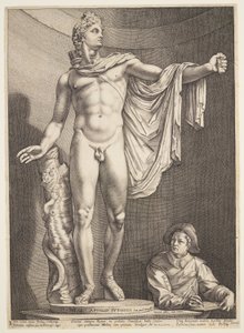 The Apollo of Belvedere, from Three Famous Antique Statues at Rome by Hendrick Goltzius