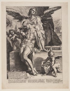 The Dead Saviour Supported by an Angel by Hendrick Goltzius