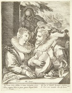 Young Couple Visited by Death by Hendrick Goltzius