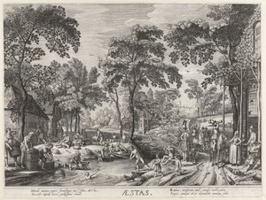 Summer, a Company by a Lake (Aestas) (The Four Seasons series) by Hendrick Hondius (I)