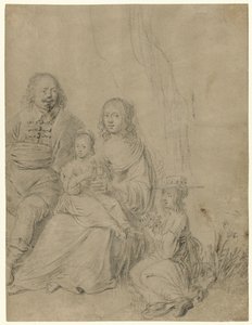 Family Group Consisting of a Parent Couple and Two Daughters by Hendrick Martensz. Sorgh (attributed to)