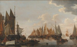 Embarkation of Troops on a Dutch River