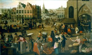 View of a Market Place by Hendrick van Steenwijck the Elder