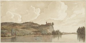 River Landscape with Chokier on the Meuse by Hendrik Abraham Klinkhamer