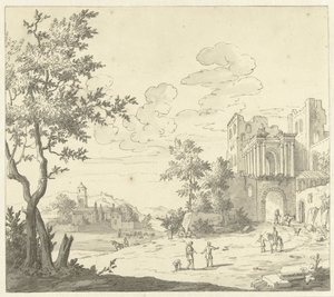 Italian Scene with Ruin by Hendrik Carré (II)
