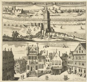 View of the Kroonenburg and the Old Town Hall of Antwerp