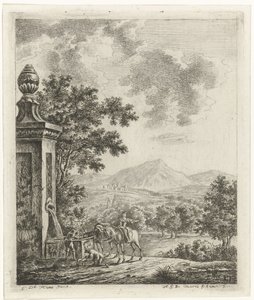 Landscape with Figures by a Well by Hendrik Godart de Marée