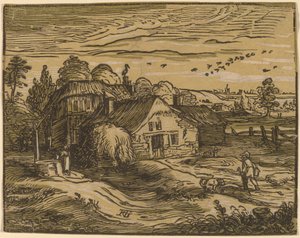 Landscape with a Farmhouse by Hendrik Goltzius