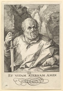 St. Matthias, from Christ, the Apostles and St. Paul with the Creed by Hendrik Goltzius