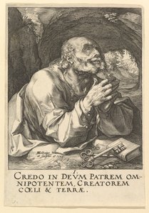 St. Peter, from Christ, the Apostles and St. Paul with the Creed by Hendrik Goltzius