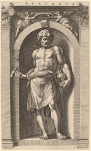 Vulcan by Hendrik Goltzius after Polidoro da Caravaggio