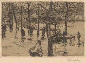 Canal in Rainy Weather by Hendrik Henrichs (signed by artist)