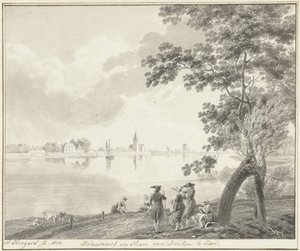 View of Dodewaard and Hien by Hendrik Hoogers