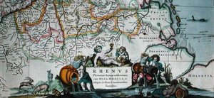 Cartouche of a map of the course of the Rhine, from 
