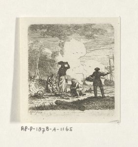 Fishermen by the Beach by Hendrik Kobell