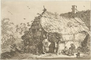 Farm with a Family in the Yard (series title: Twelve Designs Calculated for the Use of Those Who Are Learning to Draw Landscape) by Hendrik Meijer