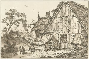 Farmhouse with Two People in the Doorway, Twelve Designs Calculated for the Use of Those Who Are Learning to Draw Landscape by Hendrik Meijer