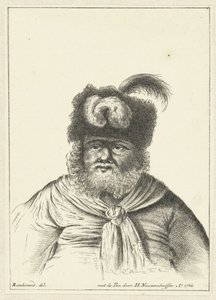 Seated Man with Fur Hat by Hendrik Nieuwenhuysen
