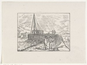 Soldiers Working on a Fortified Coastline by Hendrik Numan