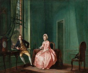 The Poet Johannes Nomsz and His Wife Anna Maria Telghorst in Their Sitting Room, Amsterdam by Hendrik Pothoven