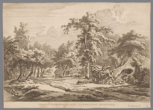 Landscape with Hay Wagon near Westerbork (Nine Views in Drenthe) by Hendrik Schwegman
