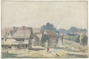 View in a Village with Half-Timbered Houses by Hendrik Spilman