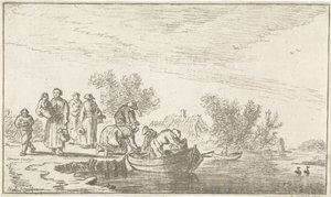 River View with Moored Rowboat by Hendrik Spilman