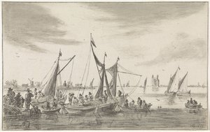 River View with Sailing Ships
