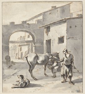 Blacksmith in an Italian City by Hendrik Verschuring