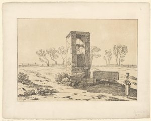 Woman at Water Well (series title: Tentamina Lithographica, Italian Landscapes)