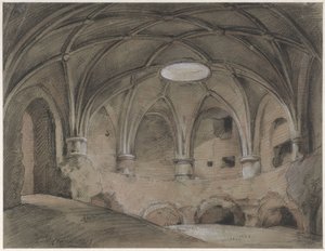 Part of the Spanjaardshol at the Vreeburg in Utrecht by Hendrik Willem Cramer