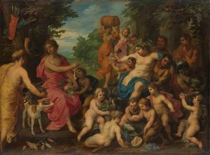Diana Offered Wine and Fruit by Bacchus and his Retinue by Hendrik van Balen (I)