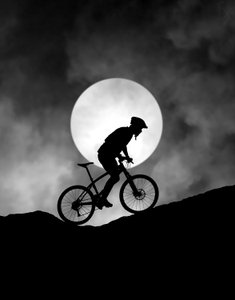 Moonlit Mountain Biker by Hengki Lee