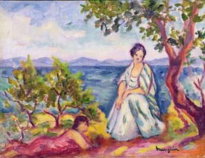 Two Figures Beside the Water