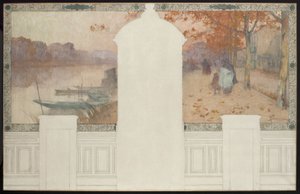 Sketch for Asnières Town Hall: Autumn, the Seine at Asnières, ca. 1900 by Henri Gaston Darien