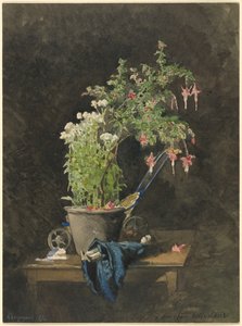 A Potted Fuchsia with Children