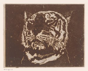Tiger by Henri Charles Guérard (signed by artist)