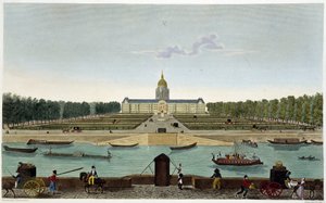 View of the Champ de Mars and the Hôtel des Invalides taken on the other side of the Seine (Cours la Reine) - in Views of Paris by Courvoisier