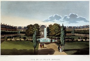 View of the Place Royale (Place des Vosges) - Paris by Courvoisier