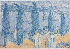 The Promenade Landscape with Cypresses by Henri Edmond Cross