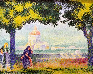View of the Church of Santa Maria degli Angeli near Assisi