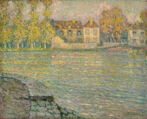 Houses by the River at Sunset, Moret
