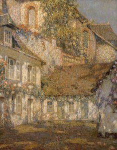 The House below the Church by Henri Eugene Augustin Le Sidaner