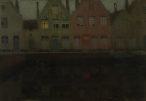 The Quay by Henri Eugene Augustin Le Sidaner