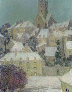 Winter Evening, View of a Town