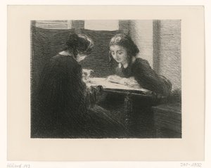 Embroiderers. Two Ladies at the Table by Henri Fantin-Latour
